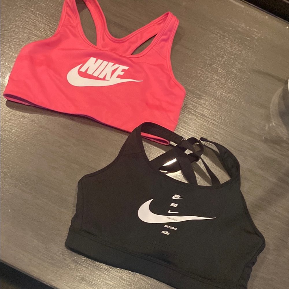 Nike Pink and Black Sports Bras